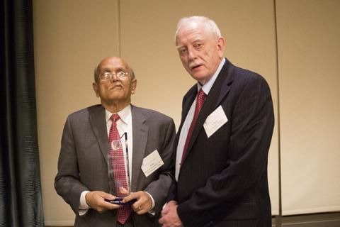 Ralph Shangraw Award Winner Dr. Abu Serajuddin, St. John's University and IPEC Foundation Chairman Chris Moreton